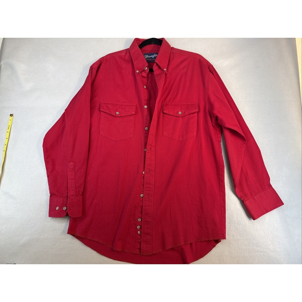 Wrangler X-long Tails 16-33 ML Men's Button Down In Red Long Sleeves